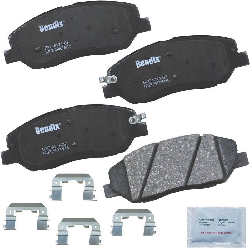 Bendix وسادات فرامل سيراميك Priority1 CFC1202 للهيونداي إنتوراج 2010-2007، سانتا في 2009-2007، سانتا في 2016-2013، سانتا في XL 2016-2015، كيا سيدونا 2012-2006، سيدونا 2014 - Image 1